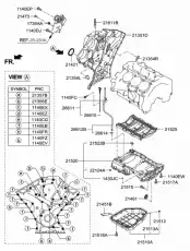 Pan assy - engine oil, upper 215203C153 HYUNDAI