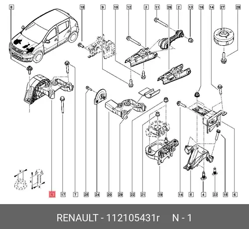  TAMPON ELASTIQUE A 112105431R RENAULT
