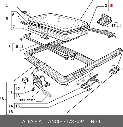 СТЕКЛО COMPL 71737094 ALFA ROMEO