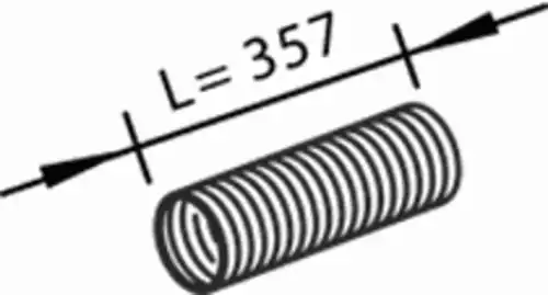 Гофра глушителя DINEX 64254 L= 357 мм, d= 90 мм