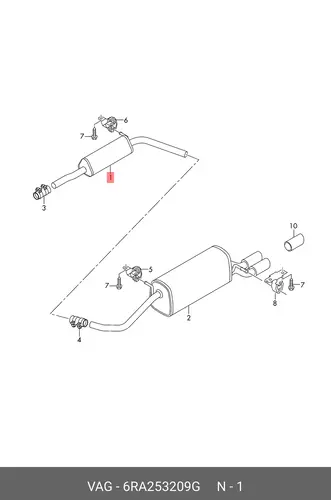 Передний глушитель 6RA253209G VAG