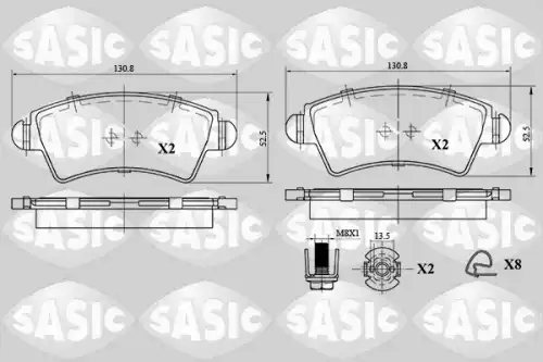 Тормозные колодки дисковые SASIC 6210056