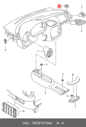 Дефлектор для дверного окна 7M2819706A VAG