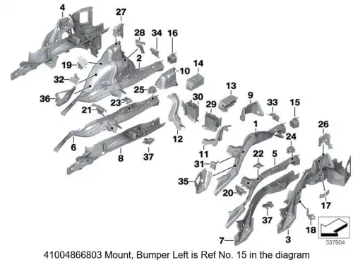 Крепление бампера Л 41004866803 BMW