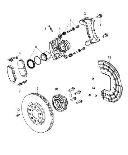 CALIPER ASSEMBLY DISC BRAKE FRONT 68160 684AA DODGE