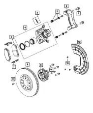 CALIPER ASSEMBLY DISC BRAKE FRONT 68160 685AA DODGE