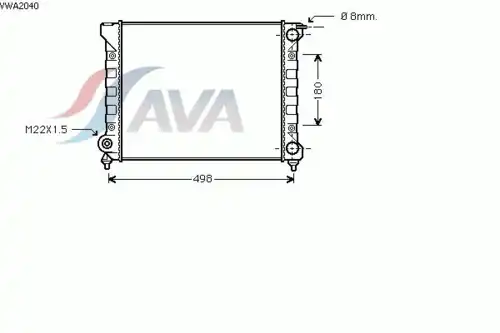 Радиатор системы охлаждения двигателя AVA VWA2040