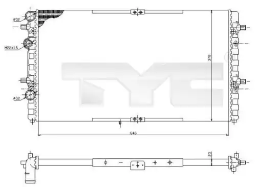 Радиатор системы охлаждения двигателя TYC 731-0002