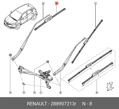 10. Стеклоочистители 288907213R RENAULT