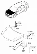 Панель капота 66400C2000 HYUNDAI