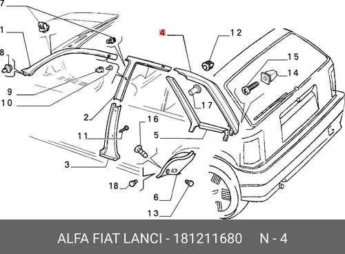 ПОКРЫТИЕ УКРАШ. ЛЕВ. 181211680 FIAT