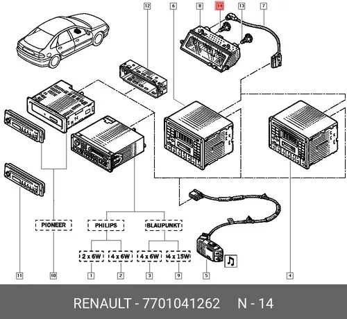 >7701041261ЛАМПА 7701041262 RENAULT