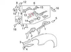 Усилитель брызговика 1C0809148F VAG