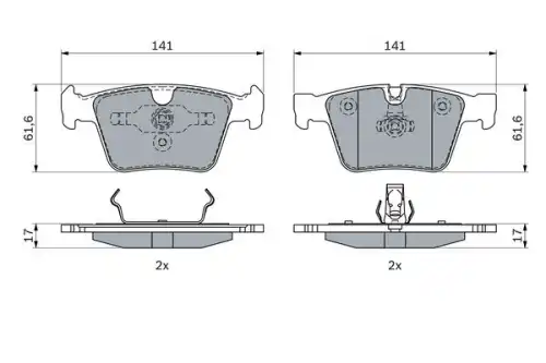 Тормозные колодки дисковые BOSCH 0 986 494 967
