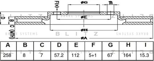 Тормозной диск BLITZ BS0505