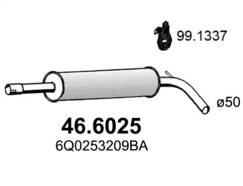 Глушитель (средняя часть) 46.6025 ASSO
