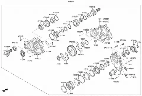 Bolt - hexagon 243622E700 HYUNDAI