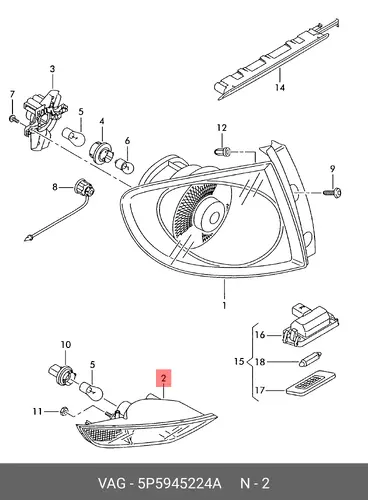 Фара противотуманная VAG 5P5945224A
