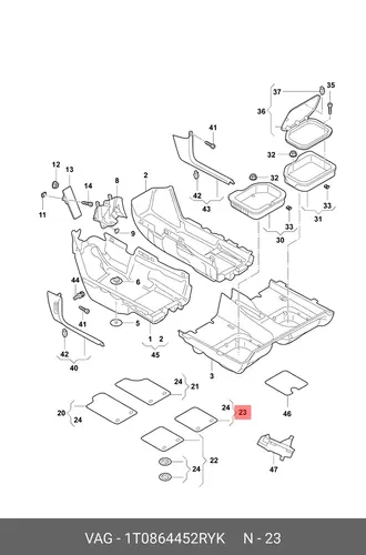 Коврики в салон VAG 1T0864452  RYK