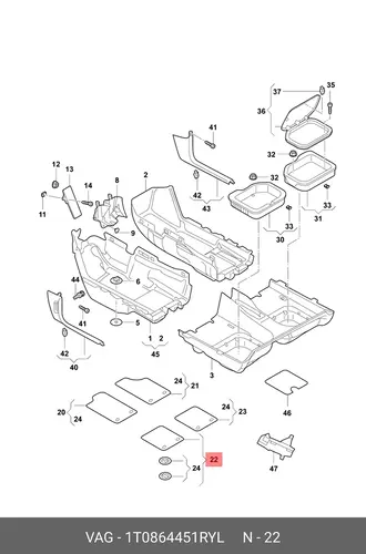 Коврики в салон VAG 1T0864451  RYL