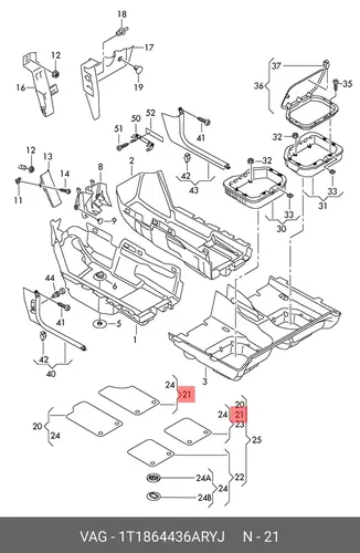 Коврики в салон VAG 1T1864436A RYJ