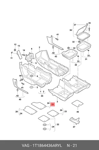 Коврики в салон VAG 1T1864436A RYL