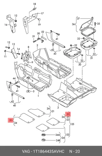 Коврики в салон VAG 1T1864435A VHC