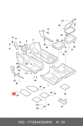 Коврики в салон VAG 1T1864435A RYK