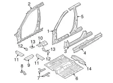 Panel assy - side inner, lh 712011E300 HYUNDAI