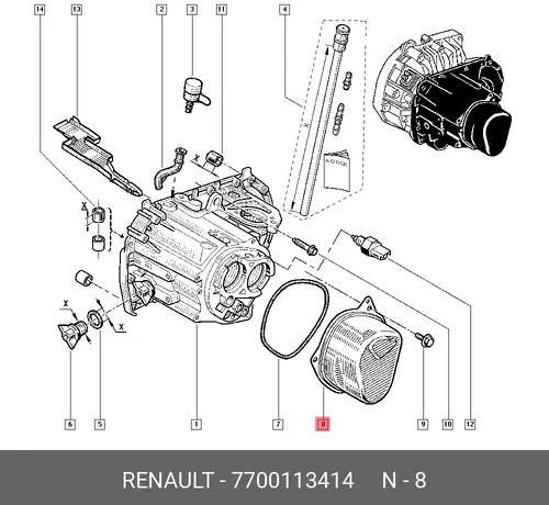 Крышка КПП 7700113414 RENAULT