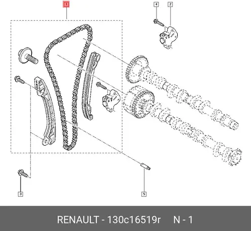 КОМПЛ ГРМ 7ШТ 130C16519R RENAULT