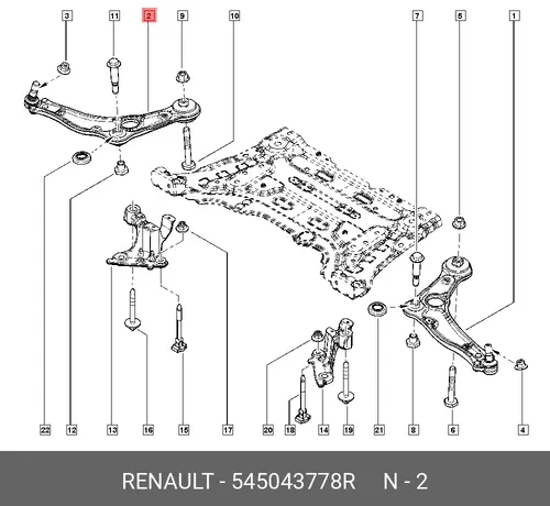 Рычаг подвески RENAULT 545043778R