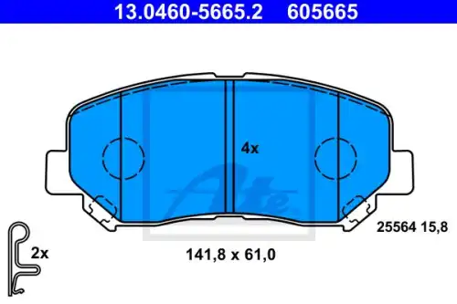 Тормозные колодки дисковые передняя ось ATE 13.0460-5665.2