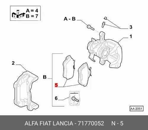 Тормозные колодки дисковые ALFA ROMEO 71770052