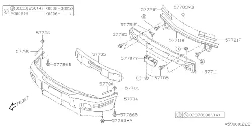 BACK BEAM COMPLETE-FRONT 57760FC470 SUBARU