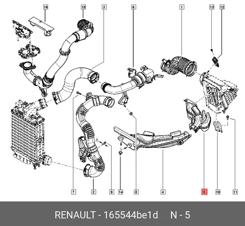 DUCT ASSY-AIR,DUST SIDE 165544BE1D RENAULT