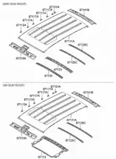 панель крыши 671112E000 HYUNDAI