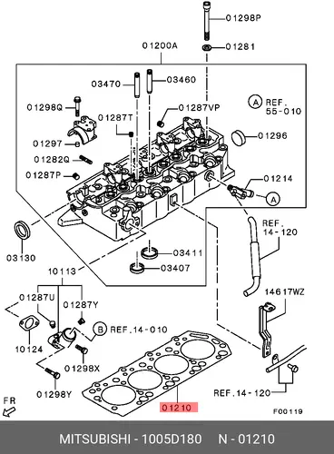 Прокладка ГБЦ MITSUBISHI 1005D180