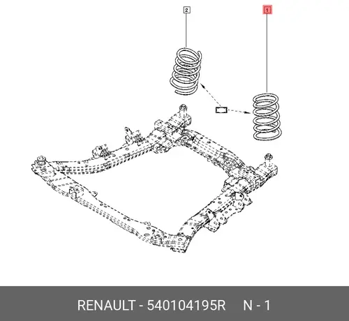 540104195R ПРУЖИНА ПОДВЕСКИ ПЕР RENAULT