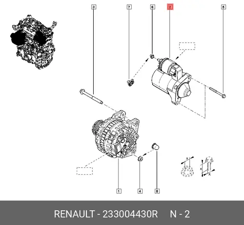 Стартер RENAULT 233004430R