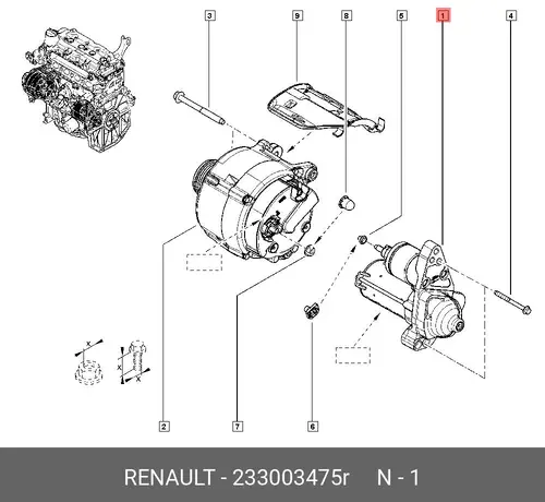 Стартер RENAULT 233003475R
