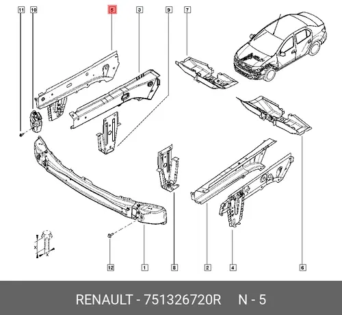  УСИЛИТЕЛЬ ЛОНЖЕРОНА ПРАВ. (МЕТ) 751326720R RENAULT
