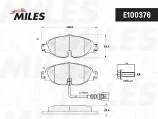 Тормозные колодки дисковые передняя ось MILES E100376
