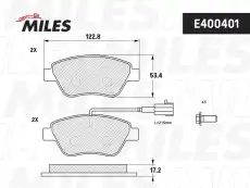 Тормозные колодки дисковые MILES E100401
