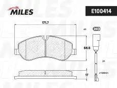Тормозные колодки дисковые передняя ось MILES E100414