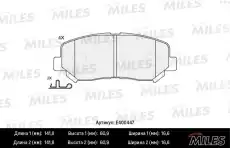 Тормозные колодки дисковые передняя ось MILES E400447