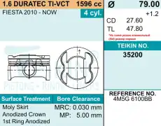 к-кт поршней! 0.50(4)\ Ford 35200050 TEIKIN