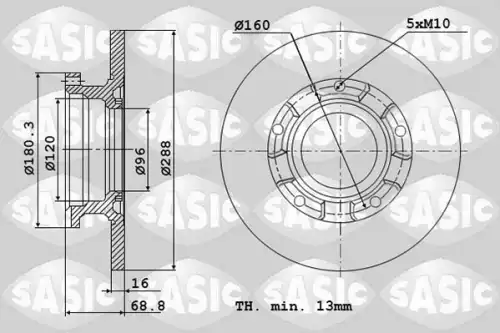 Тормозной диск SASIC 6106298