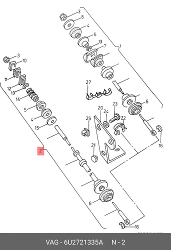 Трос сцепления VAG 6U2721335A