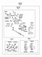 Caliper kit - rear brake, lh 583102CA30 HYUNDAI